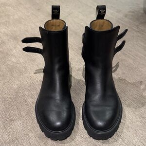 Celine Black Margaret Leather Ankle Boots